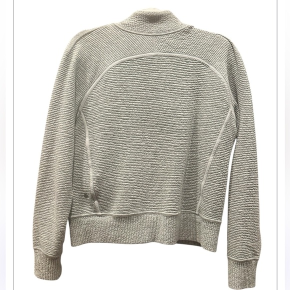 Lululemon🍋 On Repeat Bomber Jacket with Ribbed Hem Heathered  Light Gray Size 8 - Picture 6 of 8